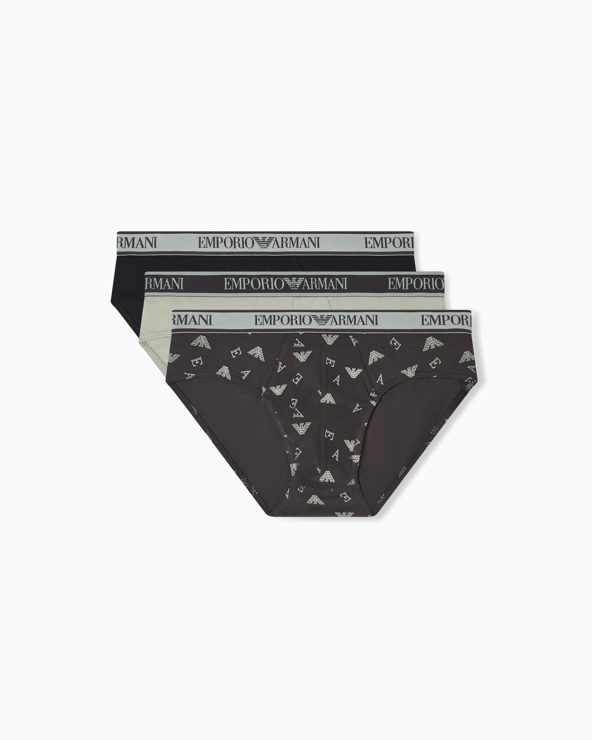 Emporio Armani Men's Multicolor Three-Pack Of Briefs With Core Logo Waistband