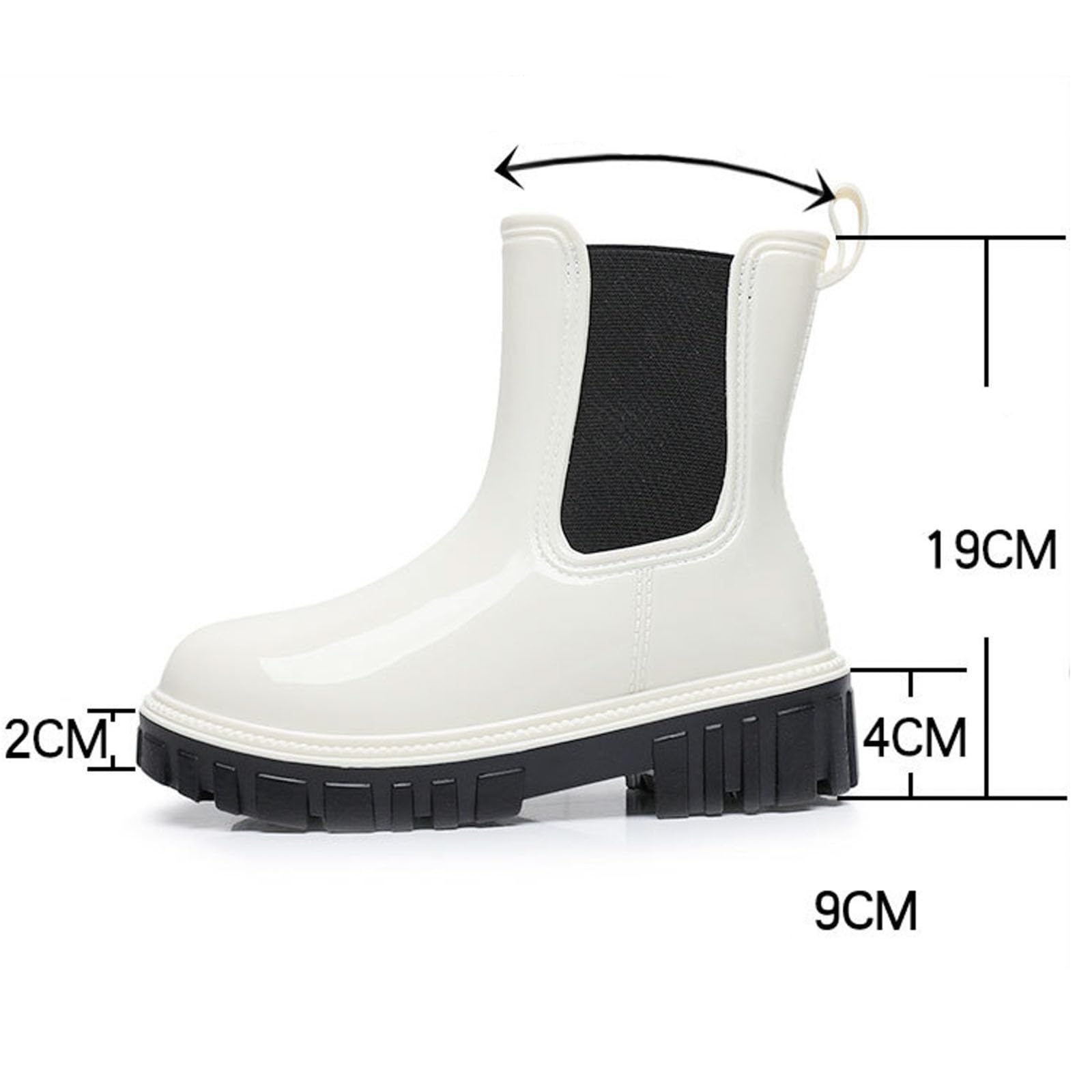 Botines para mujer forrados impermeables antideslizantes transpirables transpirables zapatos de lluvia comodidad jardinería zapatos de tacón medio