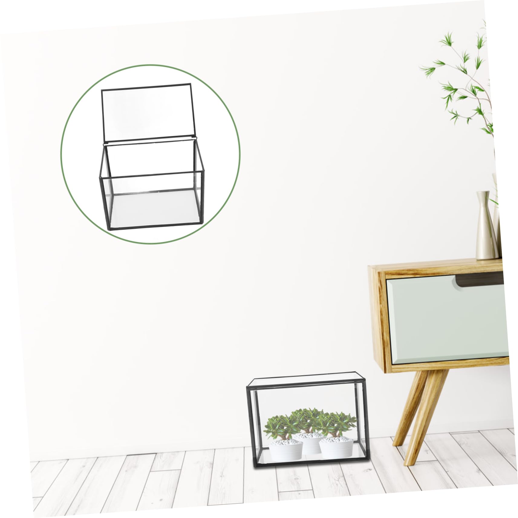 Terrario per Piante Succulente in Vetro per Casa e Giardino | Contenitore Paesaggio Fai da Te, Supporto per Piante e Fiori, Stile Semplice Naturale