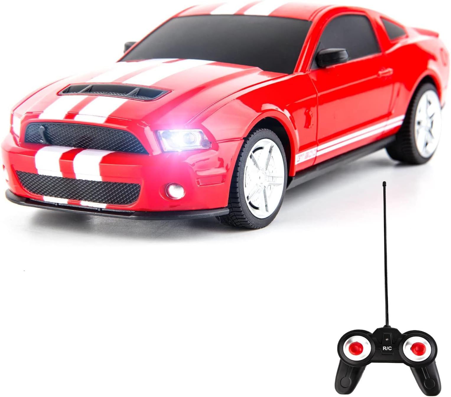 BDTCTK Remote Control 1/24 Ford Mustang Shelby GT500 RC Model Car, Toys for 6+ Kids and Adults Red