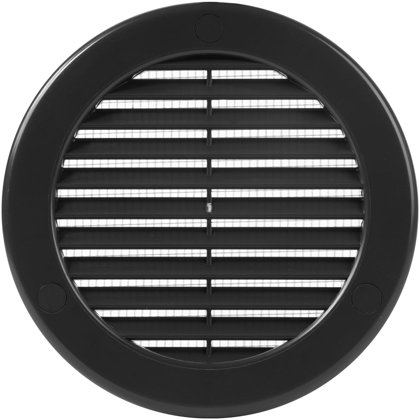 ECOPRO VENT 100mm (4 Inch) Black Round Air Vent Cover - Plastic Air Vent Grille with Insect Mesh Screen - External Wall Ventilation Cover for HVAC Ducts, Ceiling or Wall Vents - Indoor Outdoor