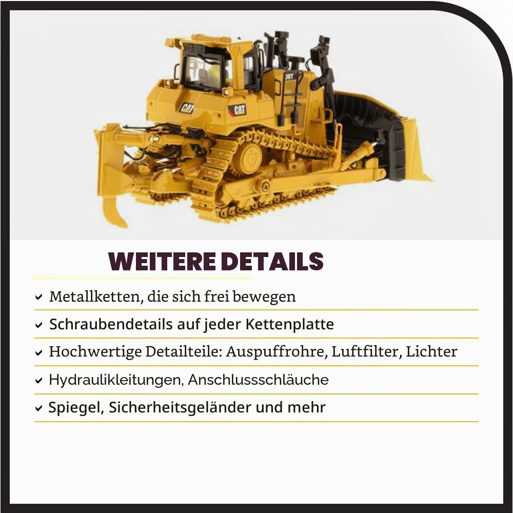 Diecast Masters 1:50 Scale Model Cat D9T Track-Type Tractor, 85944 | In Blechdose, detailgetreuer CAT Kettendozer, ab 14 Jahren, für Sammler geeignet, 85944