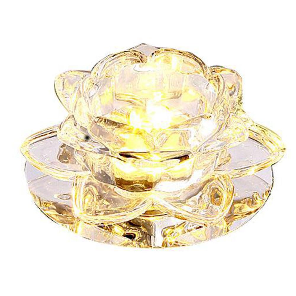 ASerZenith Crystal Led Recessed Downlight Baffle Trim Dimmable Led Downlight Round Crystal Spotlight Daylight Retrofit Downlight For Living Room, Kitchen, Bedroom, Corridor Lighting,Size_Name-5W
