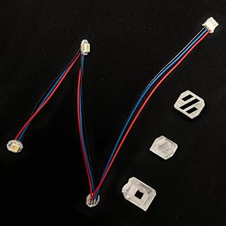 1 Pc RGBW Mini Button PCB LED Welded with Longer PTFE Cables + 3Pcs Transparent Resin SLA Part LED Shade Shell kit Compatible with StealthBurner Extruder SB Toolhead for Voron 2.4 Trident 3D Printer