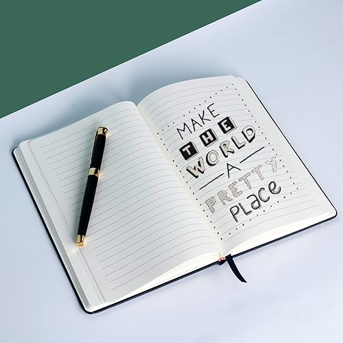 Miniatura 4 de FOROXIN - Cuaderno rayado de tapa dura, tamaño A5, con forro de 8.3 x 5.7 pulgadas, papel grueso premium de 80 gsm (100 hojas200 páginas). Tapa dura