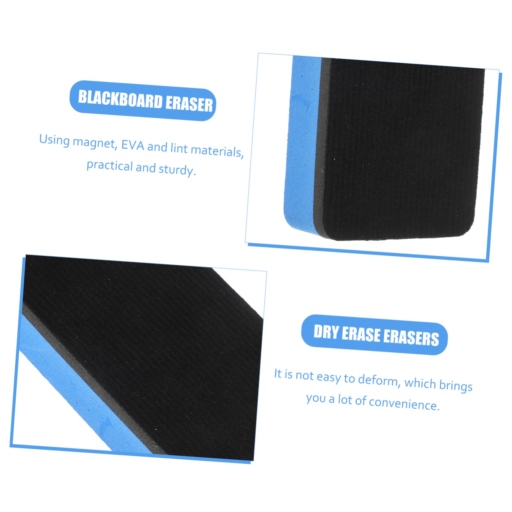 NUOBESTY 5 Set Cancellino Magnetico Per Lavagna Pulire Salviette Per Lavagne Bianche Pastello Cancellini Per Lavagne Bianche Lavagna Digitale Penne Evidenziatori Flanella Blue 10 Pezzi * 5