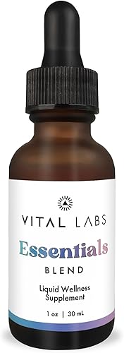 Vital Labs Essentials - Tintura de 1 onza  Potente mezcla de Cordyceps, Reishi, melena de león y Shilajit  Extracto dual, sin alcohol, fabricado en