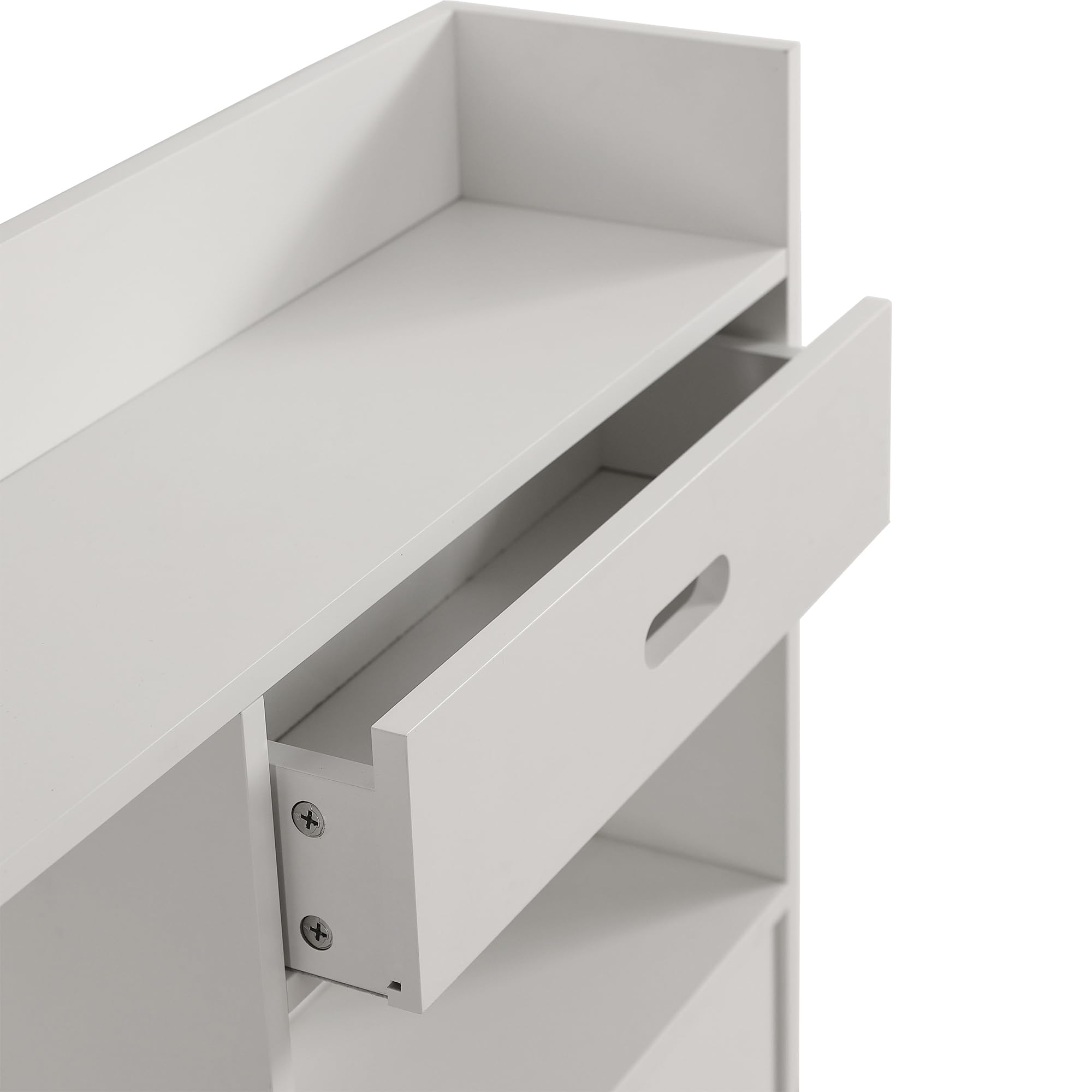 Set completo per camera da letto, letto in legno+comodino+cassettiera, 140 x 200 cm, letto matrimoniale con funzione di conservazione, comodino con 2 cassetti e uno scomparto, MDF, bianco (letto in