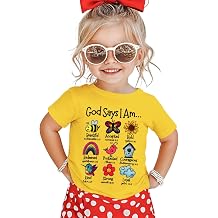 Christian Shirt Toddler Baby Girl God Says I Am Bible Verse Jesus Religious T-Shirt Kid Tie Dye Short Sleeve Tee Tops