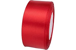25 Yards 1-1/2" Satin Ribbon for Embellishments, Wedding Decorations, and Gift Wrapping (Red)