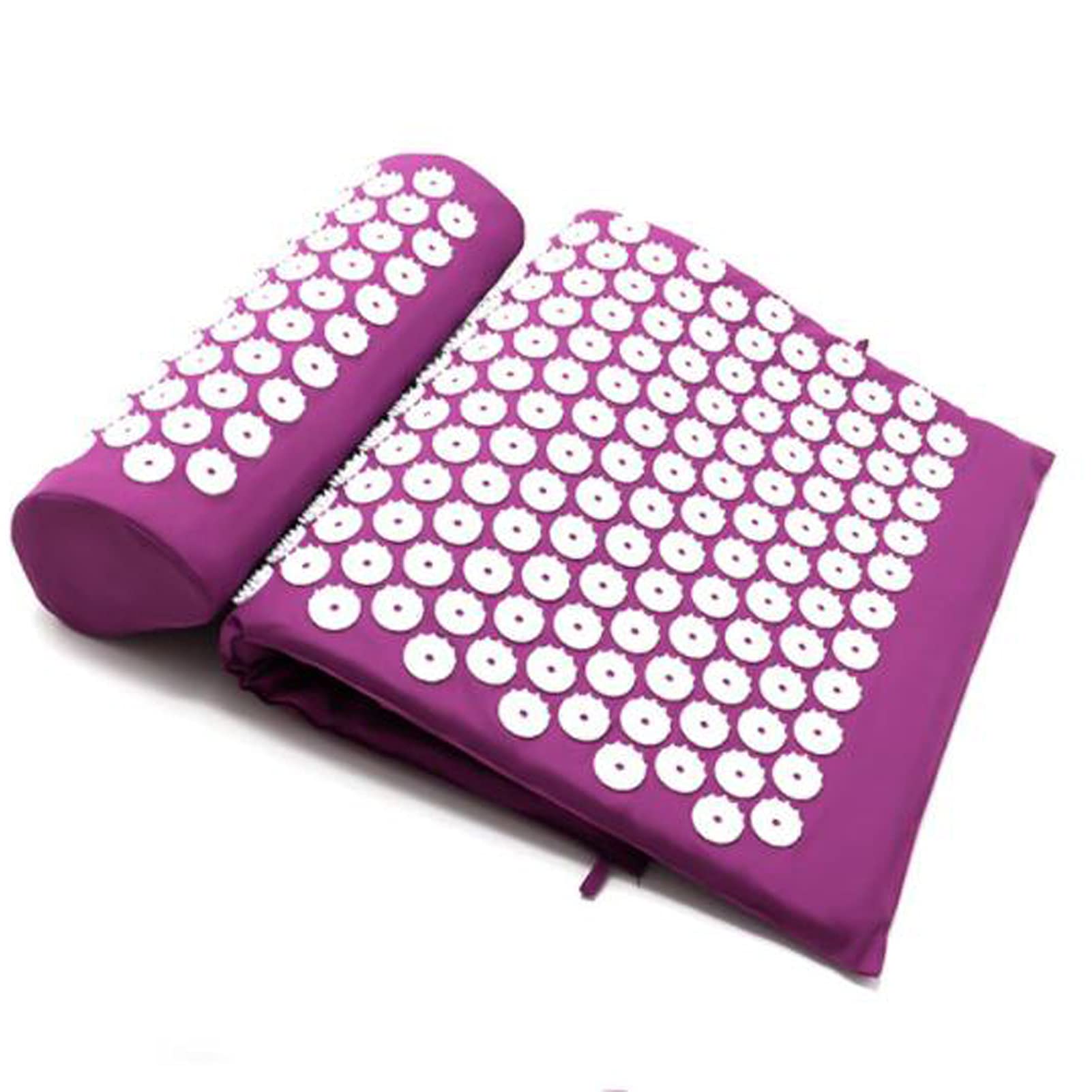 Juego de colchoneta de acupresión y almohada, para aliviar el dolor de espalda y cuello, para aliviar el estrés, con bolsa de viaje (verde)