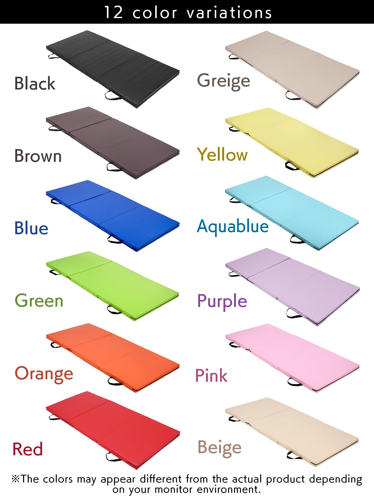 'KaRaDaStyle Gymnastics Mat Folding Stretch Mats 71''x31''x2'' Exercise Muscle Training Children Play Horizontal Bar Mat Yoga Sports Soundproof Home Use'