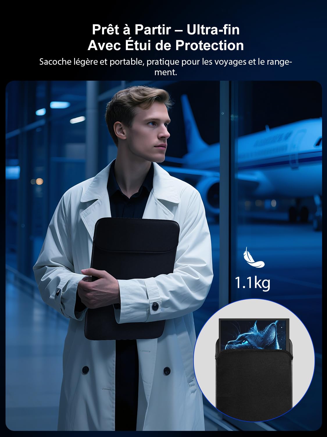 UPERFECT 18,5 Pouces 120Hz Écran Portable avec Display Mat Full HD 1920x1080 | Protection des Yeux | USB C | Mini HDMI pour PC Téléphone Portable PS4/5 Xbo Raspb Pi | Compatible VESA