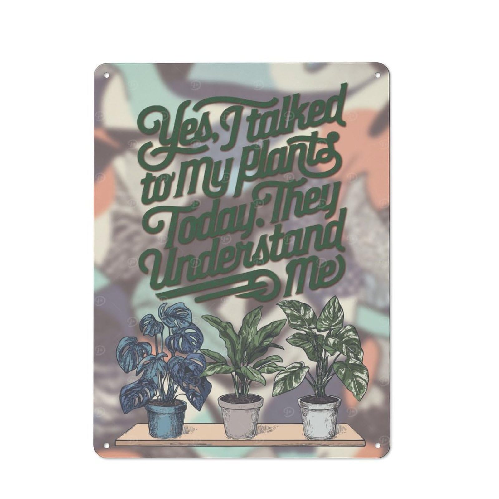 Plant Lover Quote Metal Wall Plaque, Clean Printed Wall Decor for Home Bar, Pub Room Or Drinks Corner, 40x30cm