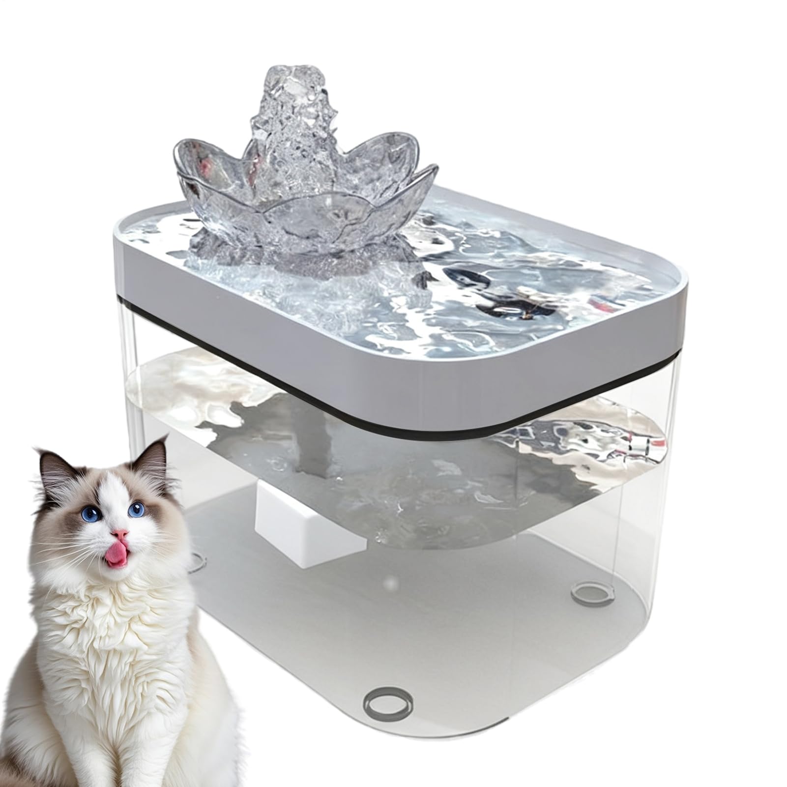 Fuente de agua para gatos dispensador automático silencioso con filtro USB interior