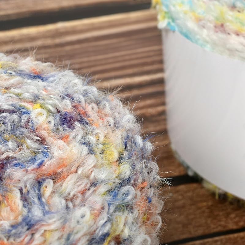 5-10 Piezas de Hilo bouclé de Colores de 100 g, Hilo de Lana para Tejer a Mano, para Hacer Bufandas, Gorros, suéteres y Mantas de Ganchillo
