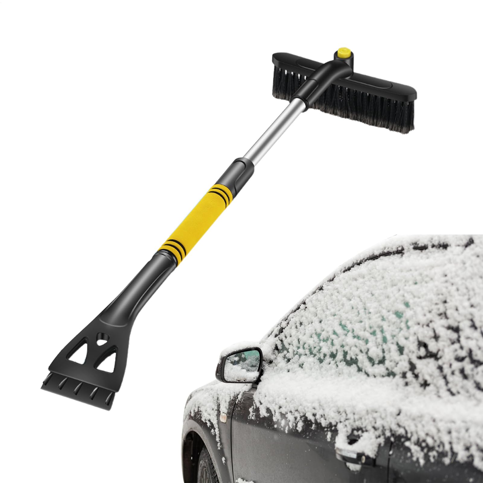 Generico Brosse à neige, outils de nettoyage avec poignée longue rotative - balai d'hiver pour neige sur fenêtres pour camions, pour camions, pare-brise, entretien de la maison