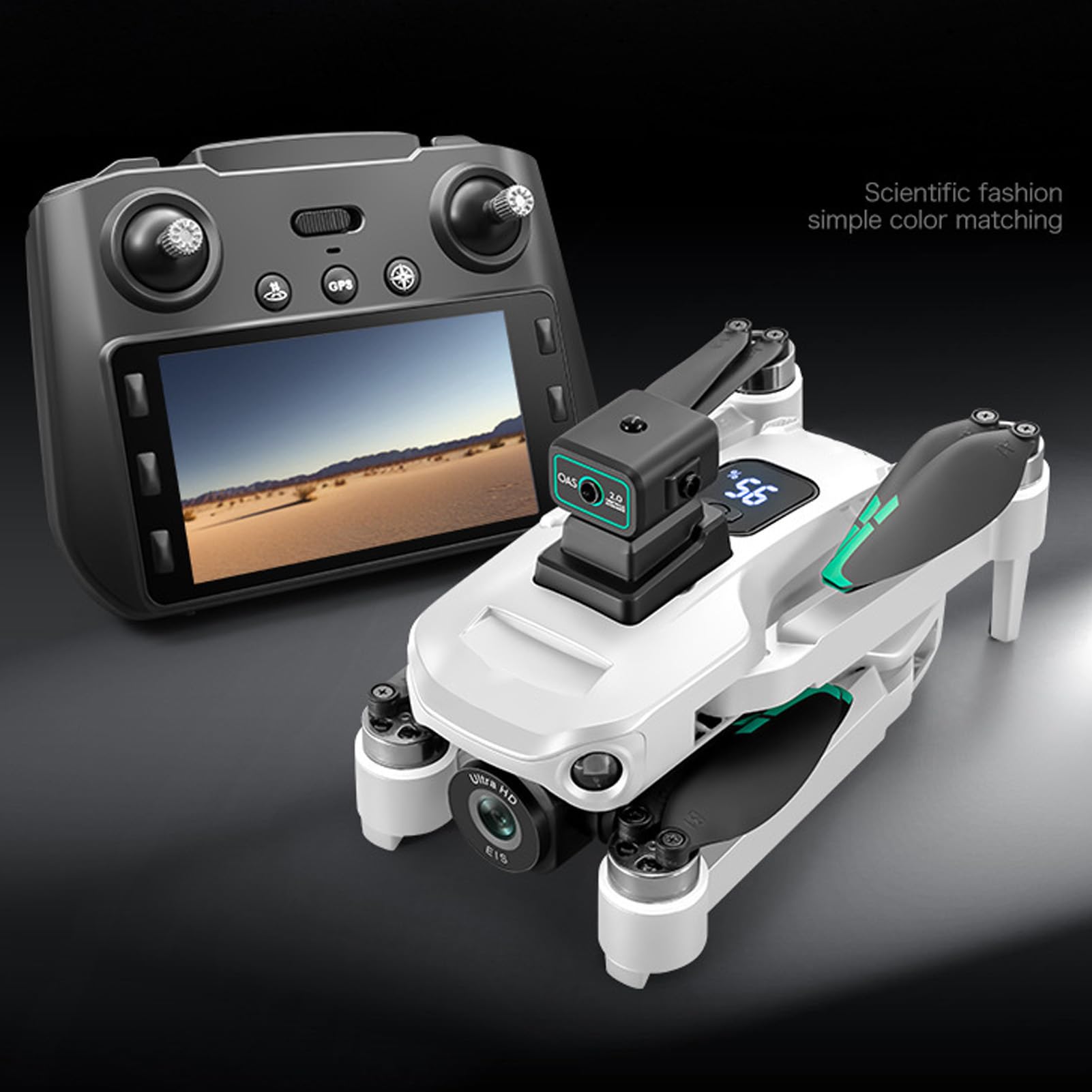 Luocute HD Dual Camera Dron z EIS, Składane Mini Drony z kamerą, Stabilny Sterowanie Lotem, Inteligentny Tryb Obserwacji, Skrzynia Biegów WiFi 5G FPV RC dla Dorosłych (Podwójna bateria)