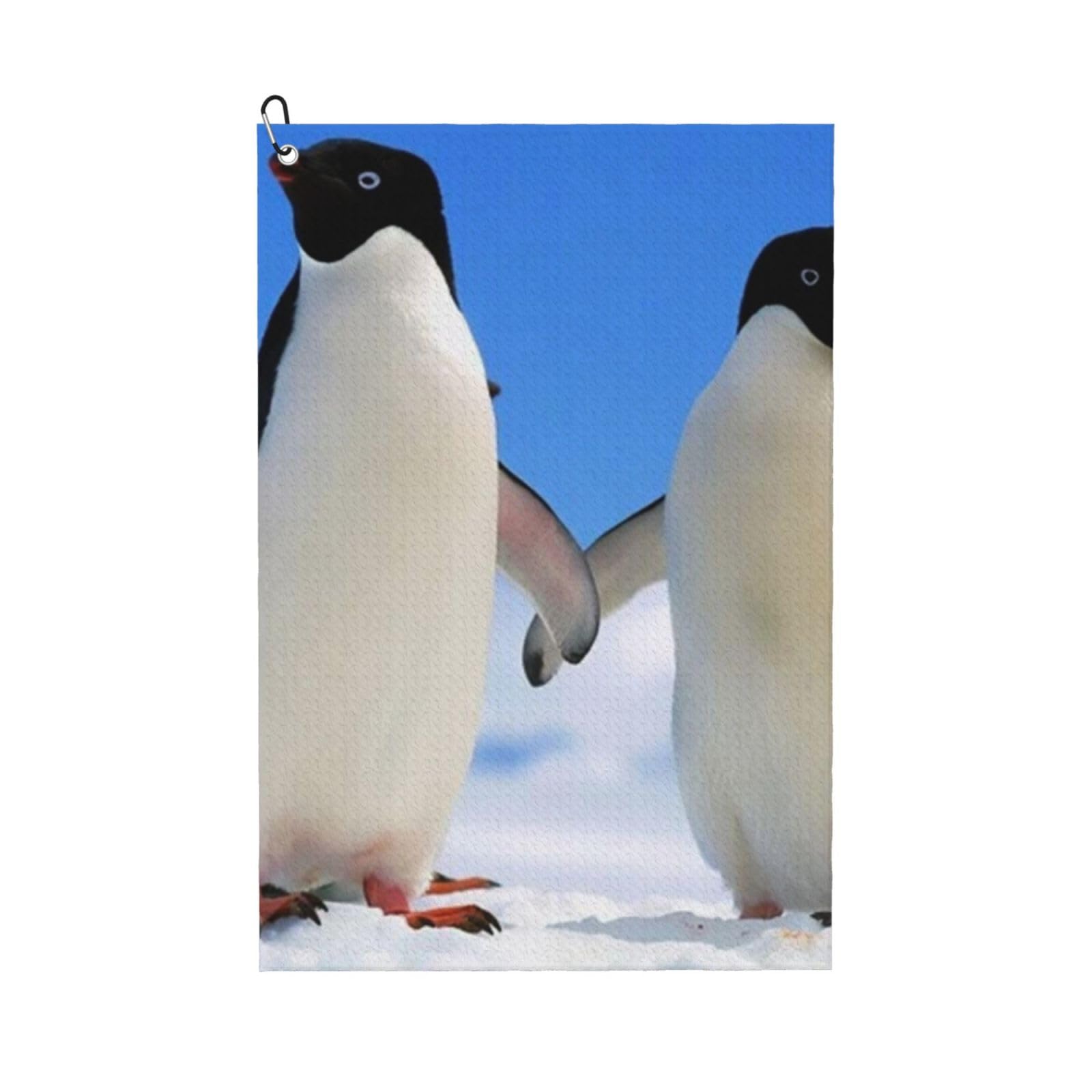 Hnnkloy Penguin Print, 16x24 in Portable Waffle Golf Towels with Carabiner Clip for Golf Bag