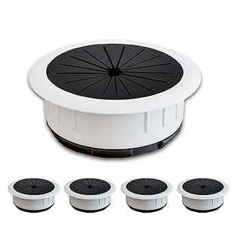 4 PCS Desk Grommet, White Rubber Grommets for Wiring, 50 mm Cable Grommet, Desk Hole Cover Grommet
