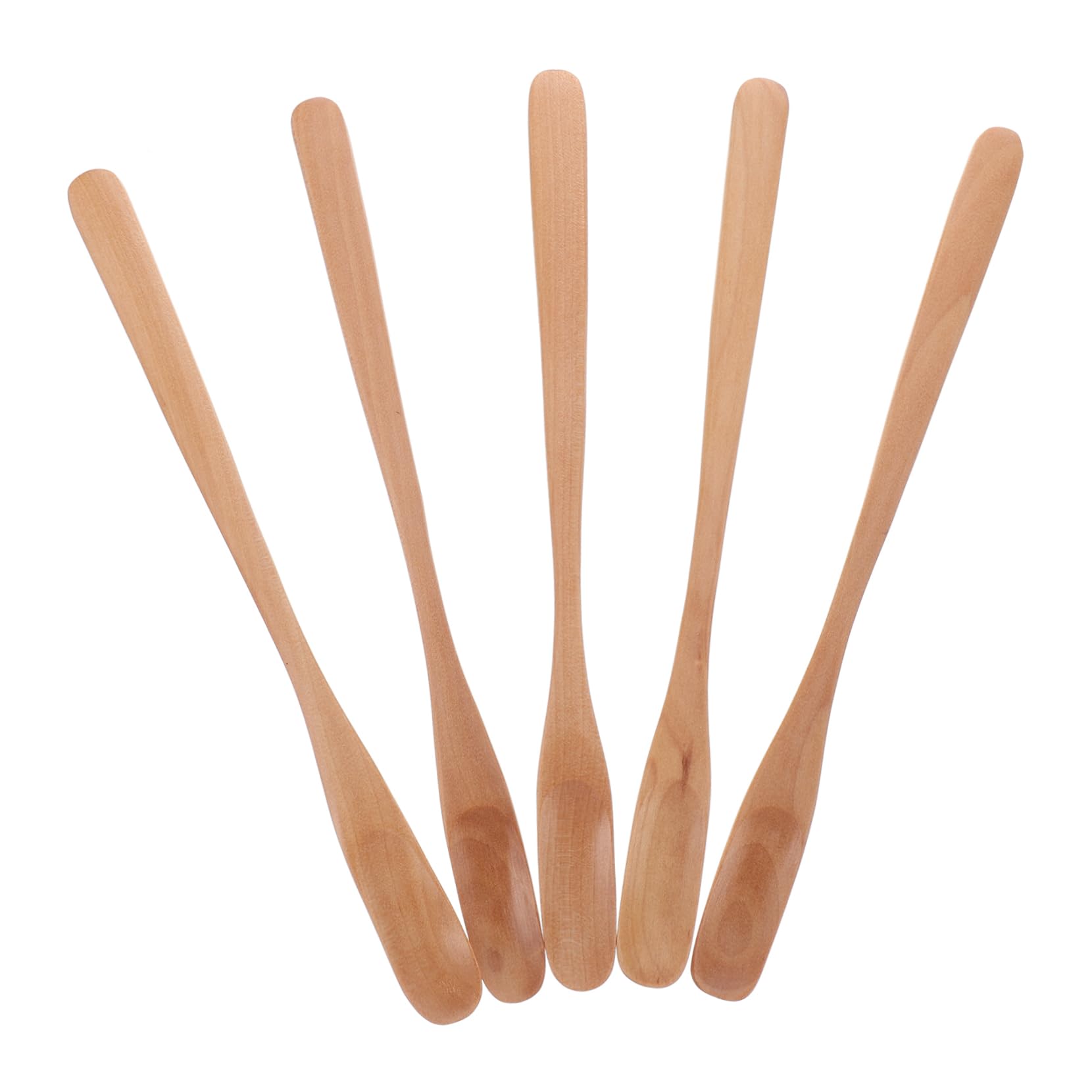 NAMOARLY 5pcs Wooden Mixing Spoon Spoons for Tea Mini Scoop Cocktail Syrups Espresso Spoons Tea Spoon Honey Stirrer Condiment Scoop Syrup Stirrer Spoons for Honey Syrup for Cocktails
