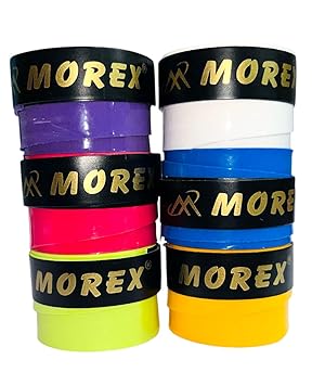 MOREX Badminton Grip Multicolor Anti Slip Perforated Tennis Racket Grip Tape Sweat Absorbent Overgrip Tape Strong Badminton Racket Grip (Pack of 6)