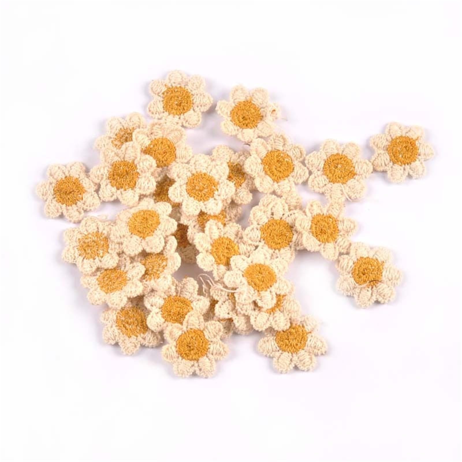 Wtaxbh Color6 Iron On Patches 200Pcs/Lot 20Mm Mini Lace Flower Appliques For Diy Hat Clothes Sewing Supplies Headwear Decor(Color6)