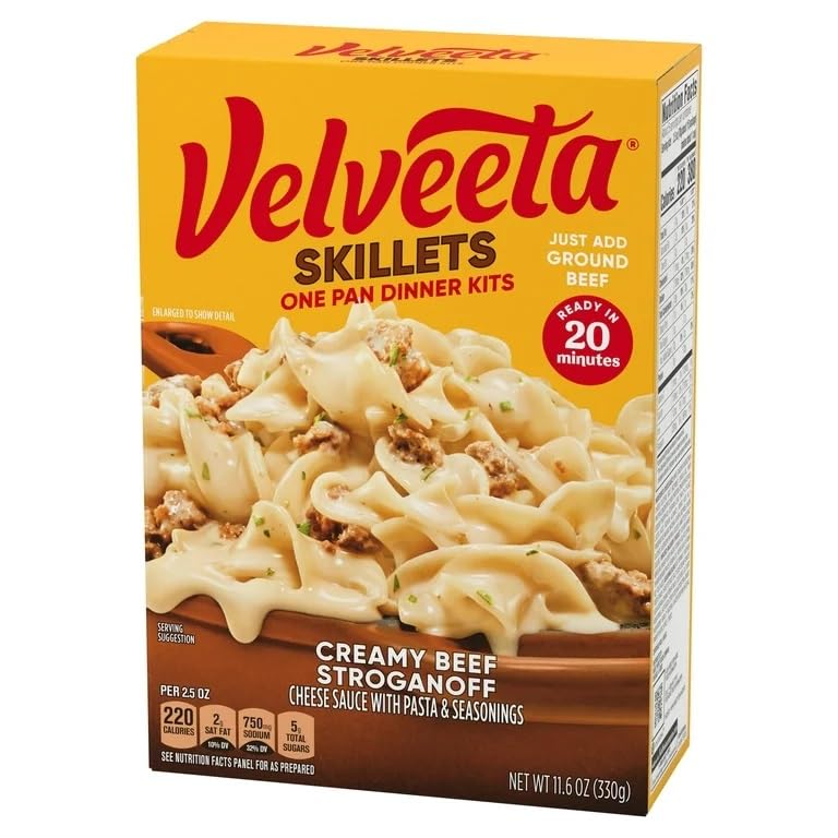 Skillets Creamy Beef Stroganoff Pasta Dinner Kit, 11.6 oz Box (Pack of 6)