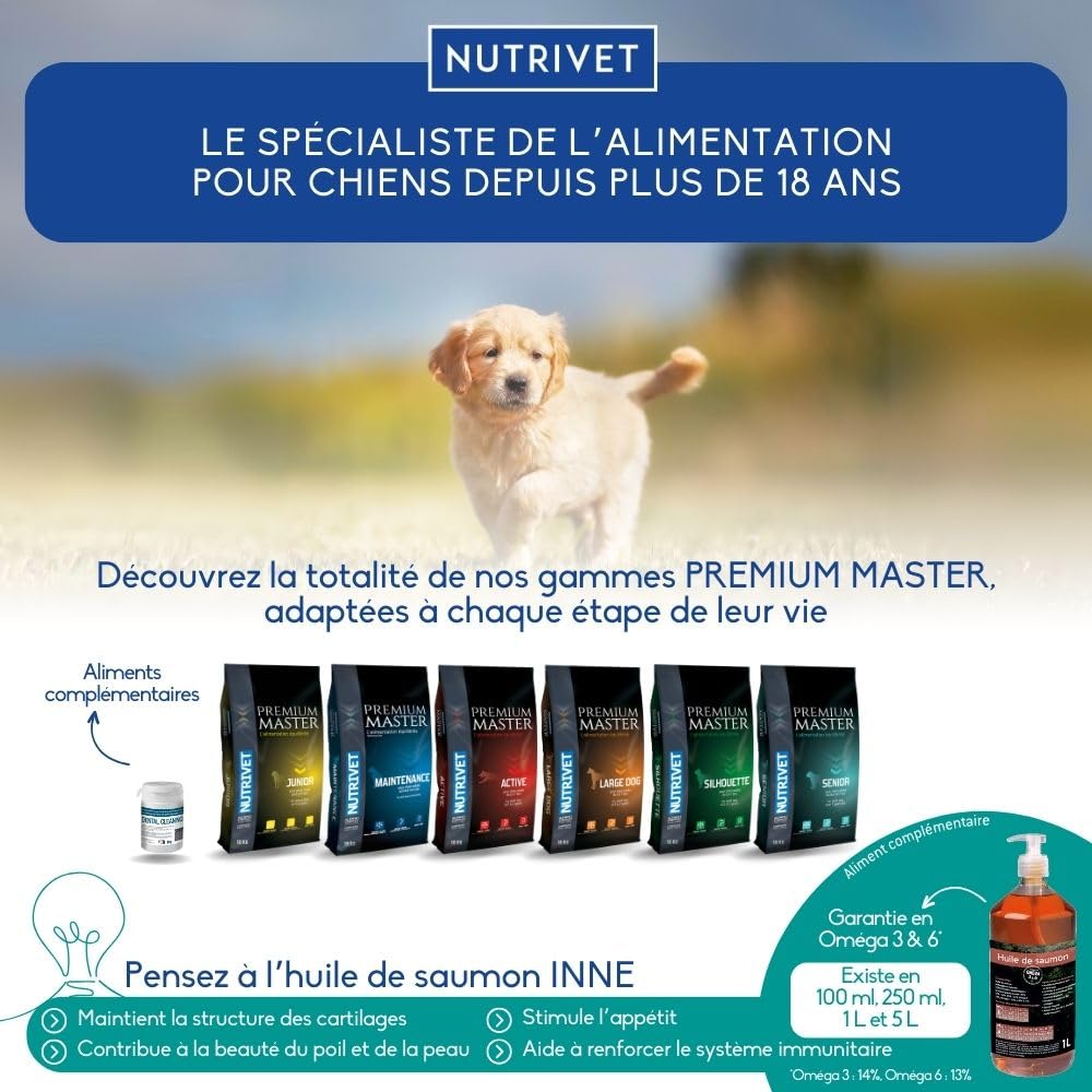 NUTRIVET - Premium Master Puppy - Croquetas para Cachorros con Actividad Normal - Pollo y arroz - 15kg