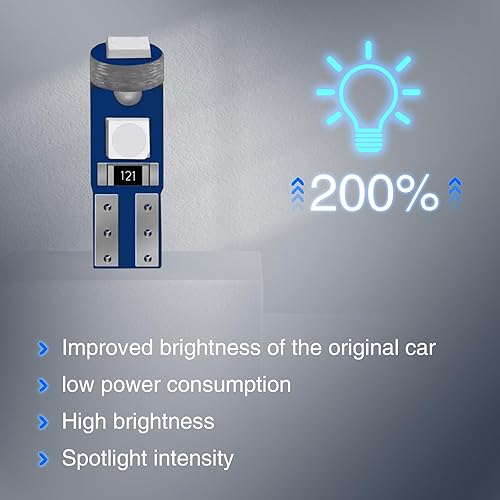 Miniatura 3 de Ajxn 10 luces LED para instrumentos para automóvil, T5 3030 3SMD, cuña, luz indicadora de racimo de instrumentos, 74, 37, 27, 17, 2721, bombilla