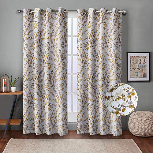 Image of Queenzliving Daydream Crushed Texture Printed Curtains, Long Door 9 feet- Pack of 2, Brown