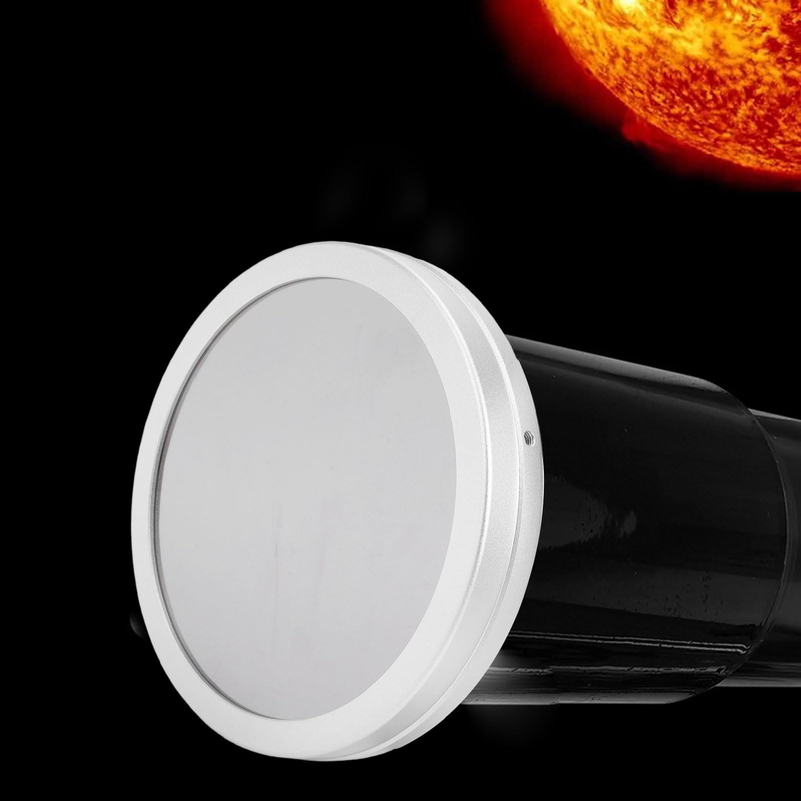 Filtre Solaire, Film de sécurité pour Télescope en Feuille D'aluminium Enduit de Pet avec Boîtier en Alliage épaissi pour Télescopes à Objectif de 66 à 116 Mm