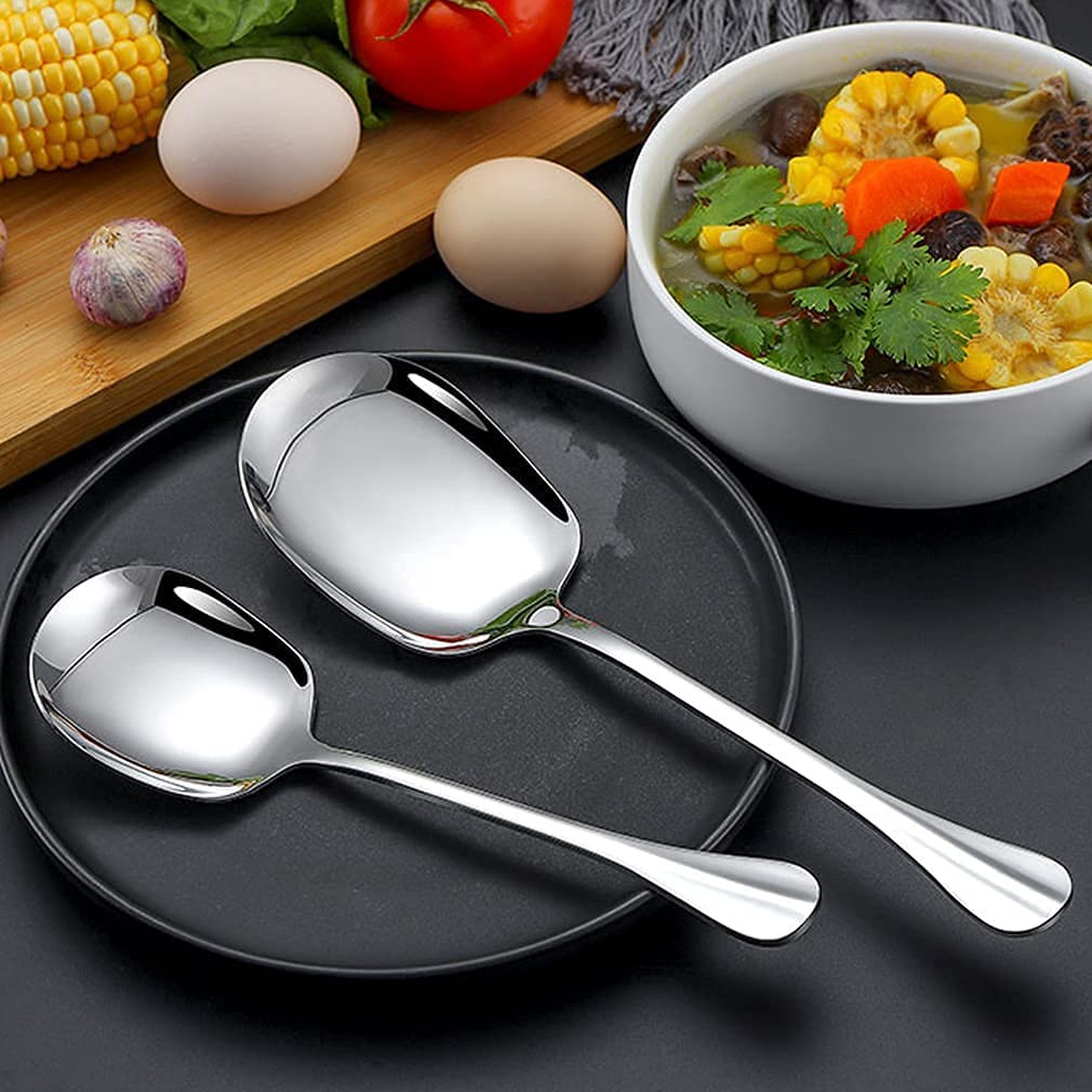 Cuillères De Service Inox 25cm - Lot De 2 | Cuillère à Pot Et Écumoire Pour Cuisine Professionnelle