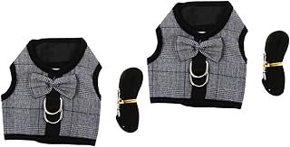 Didiseaon 2 Conjuntos De Colete De Coelho Para Animais Pequenos Coleira De Coelho Suprimentos Para Animais De Estimação Coleira De Coelho Coleira De Cachorro Colete De Arnês Para