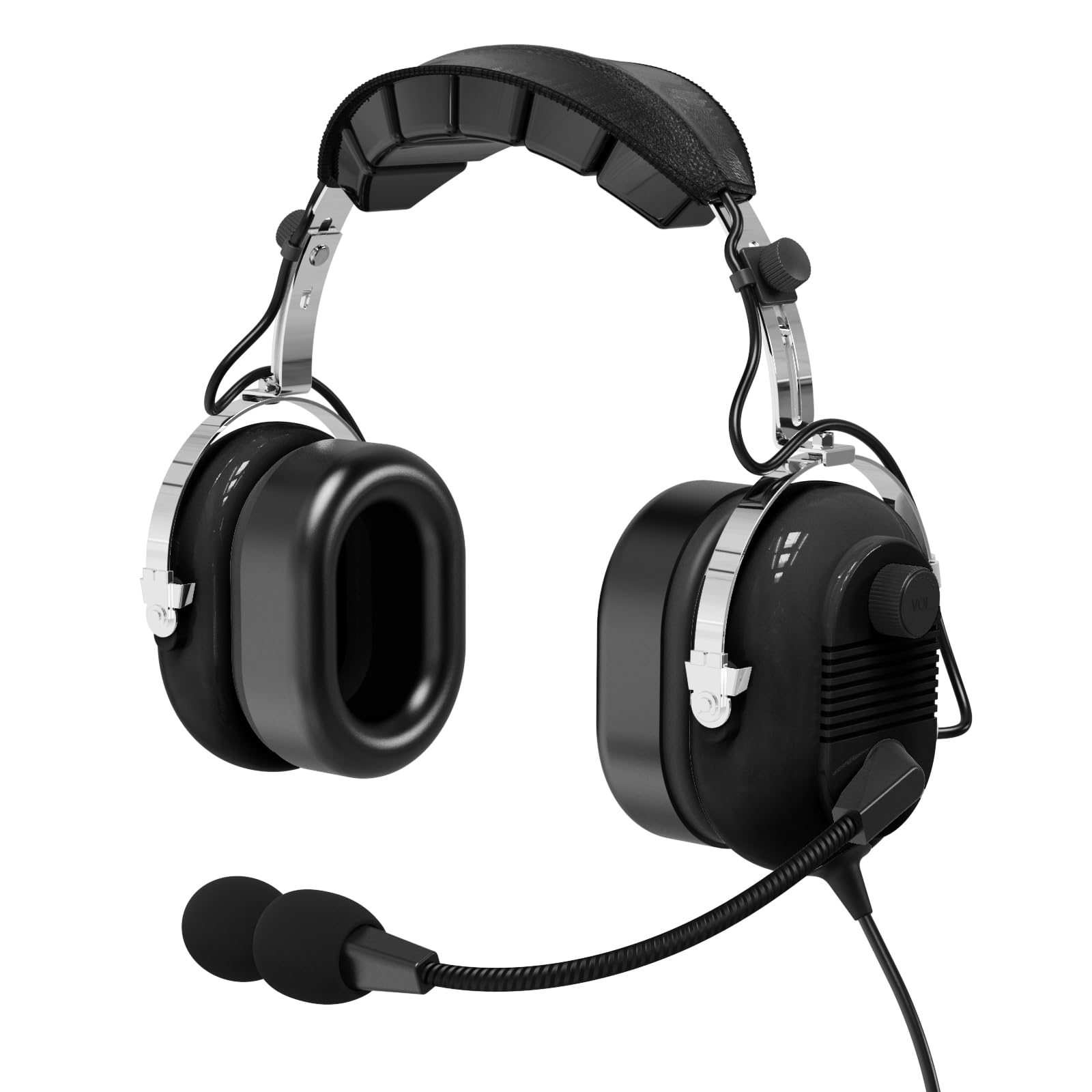 General Aviation Headset GA Dual Plugs Auriculares Piloto Pasiva Cancelación de Ruido con Micrófono Mono y Estéreo Reducción 24dB Boom Micrófono Protección Auditiva Gel Ear Seals Auriculares