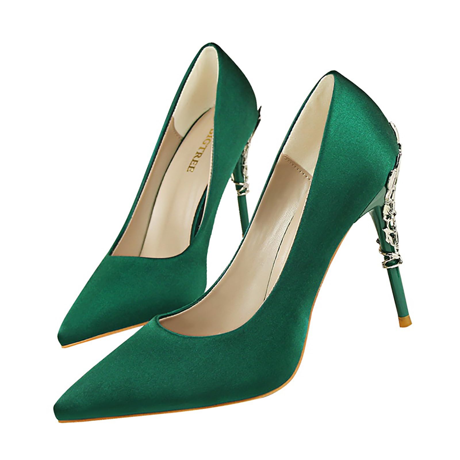 Genérico Bombas de Punta Puntiaguda de 4 Pulgadas para Mujeres, Elegantes Tacones de Tacones para Fiestas y Tacones de Estilete, cómodas Bombas fáciles para Vestimenta de Bodas