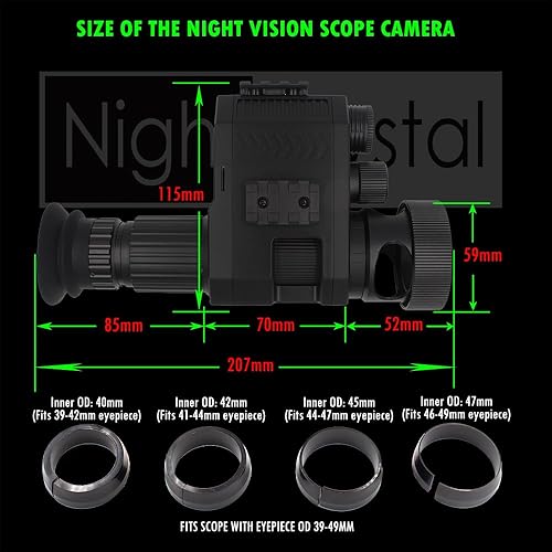 Miniatura 5 de Megaorei M4A M4C 1080p HD Caza Digital Infrarrojo Visión Nocturna para Alcance Monocular Accesorio Videocámara con Linterna Infrarroja Infrarroja de