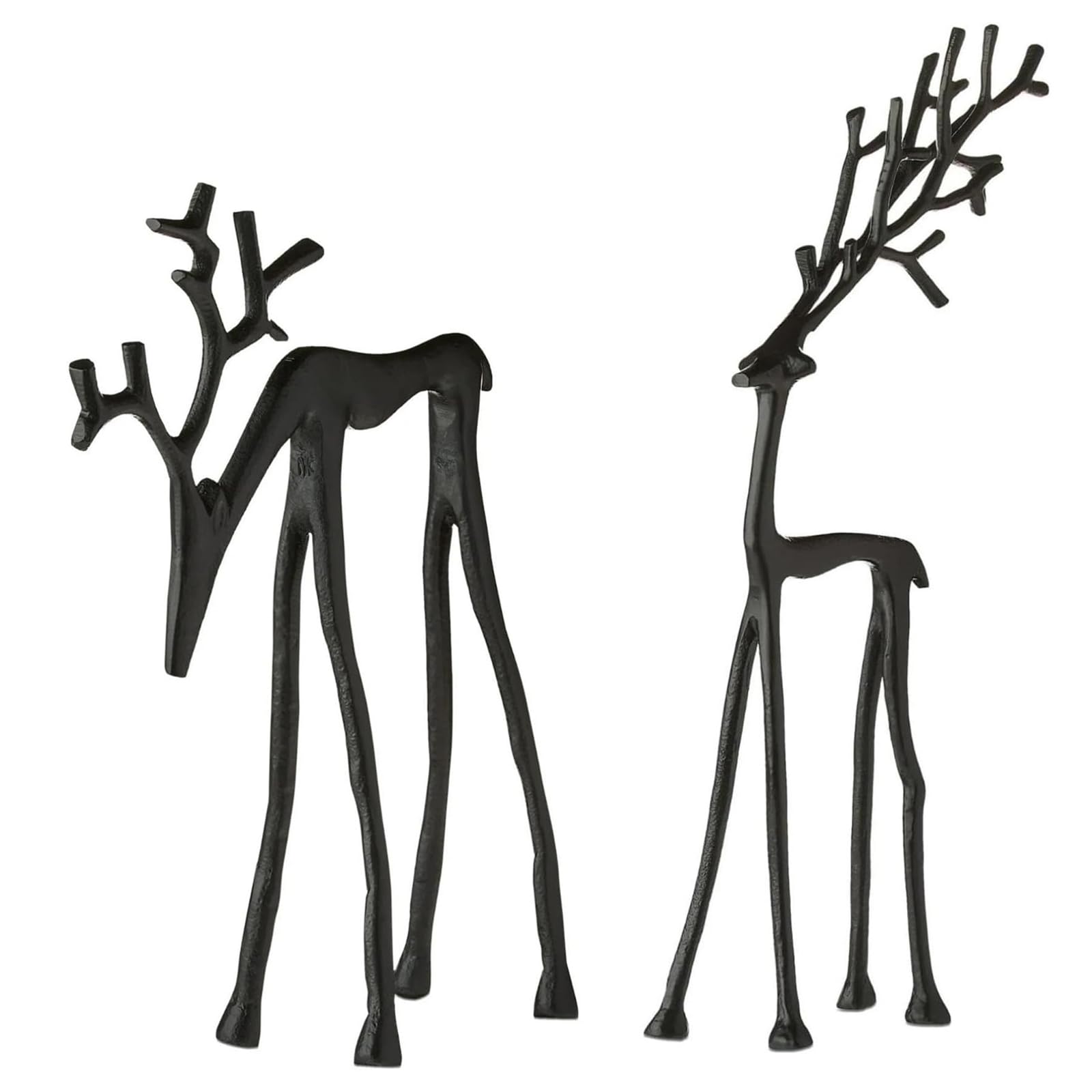 Bytecraft Black 2025 Metal Reindeer Christmas Decor, Reindeer Ornaments, Indoor Xmas Figurines Mantel Tabletop Living Room Decor (A + B)