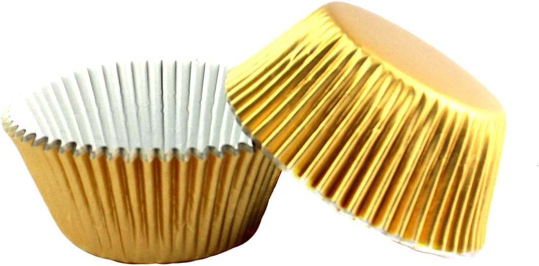 Foil Baking Cups Cupcake Wrappers Muffin Liners, Standard 200 Count (Gold)