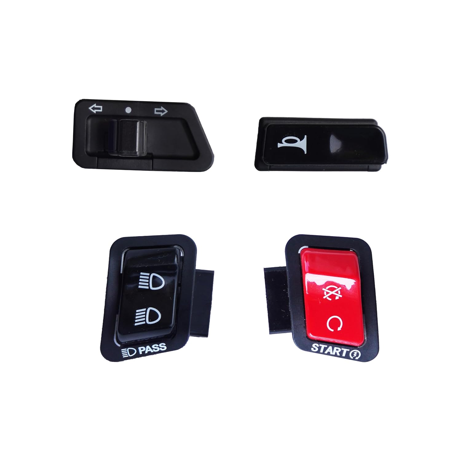 NIKAVI Modular Switches (Pack of 4) 1 Horn Switches 2Self Start