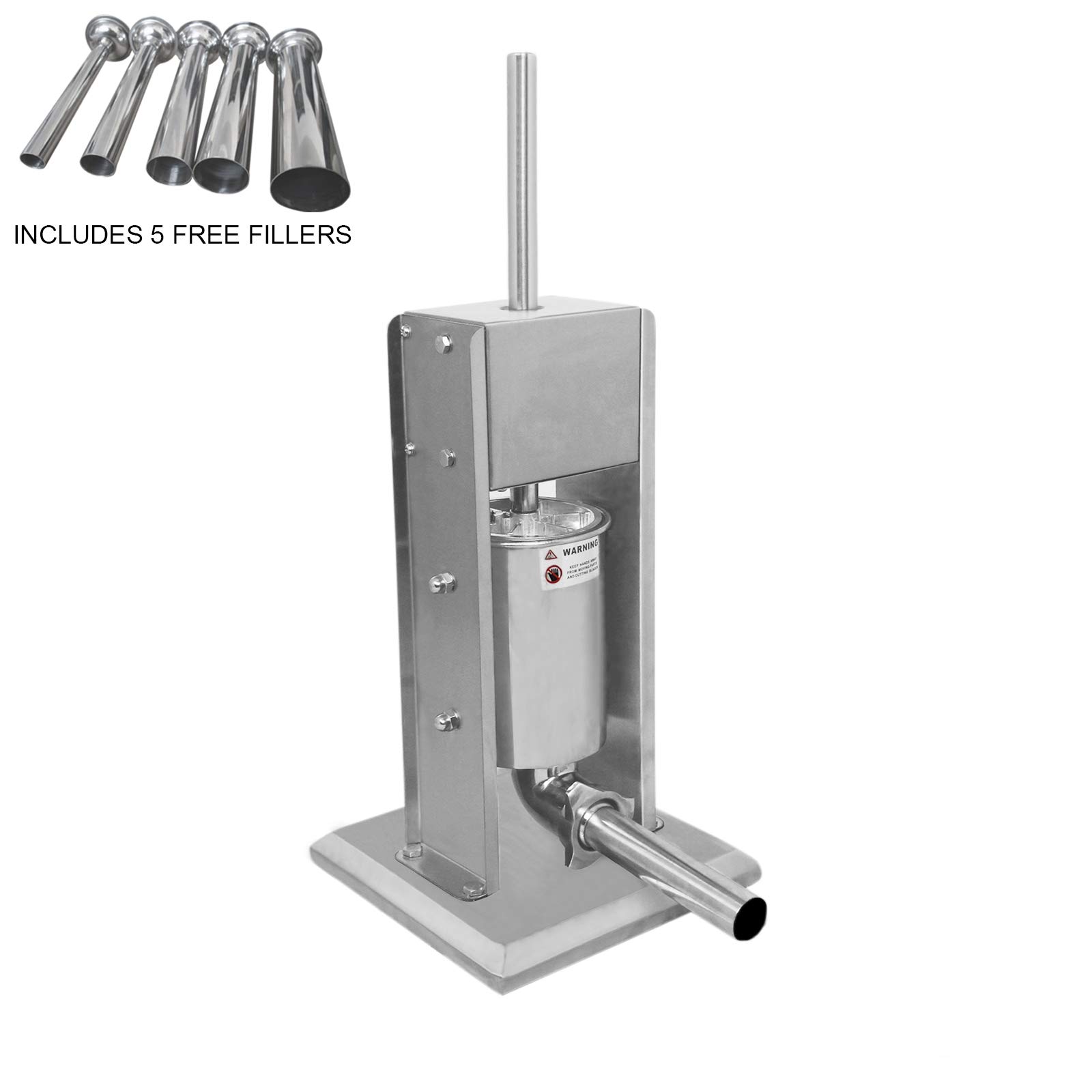 Macchina da cucina verticale per riempire salsicce, kit per ripieno di carne con ugelli di riempimento professionali di 5 dimensioni, attacco 3L, uso commerciale e domestico