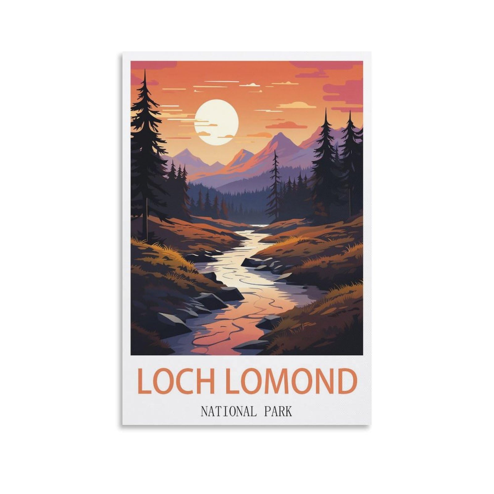 EZMLFA 5D Diamond Painting Kits for Adults,Loch Lomond National Park,DIY Full Round Drill Diamond Dot Gem Art Kits for Adults,Crafts for Decor 40x40cm