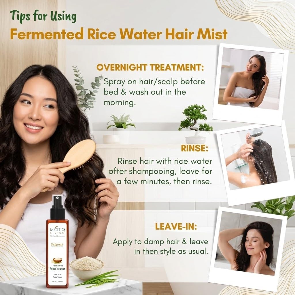Fermented Rice Water Toner Spray for Korean Glass Skin | 100% Pure Made with Organic Doon Basmati Rice | Skin Brightening & Glowing Skin 100ML