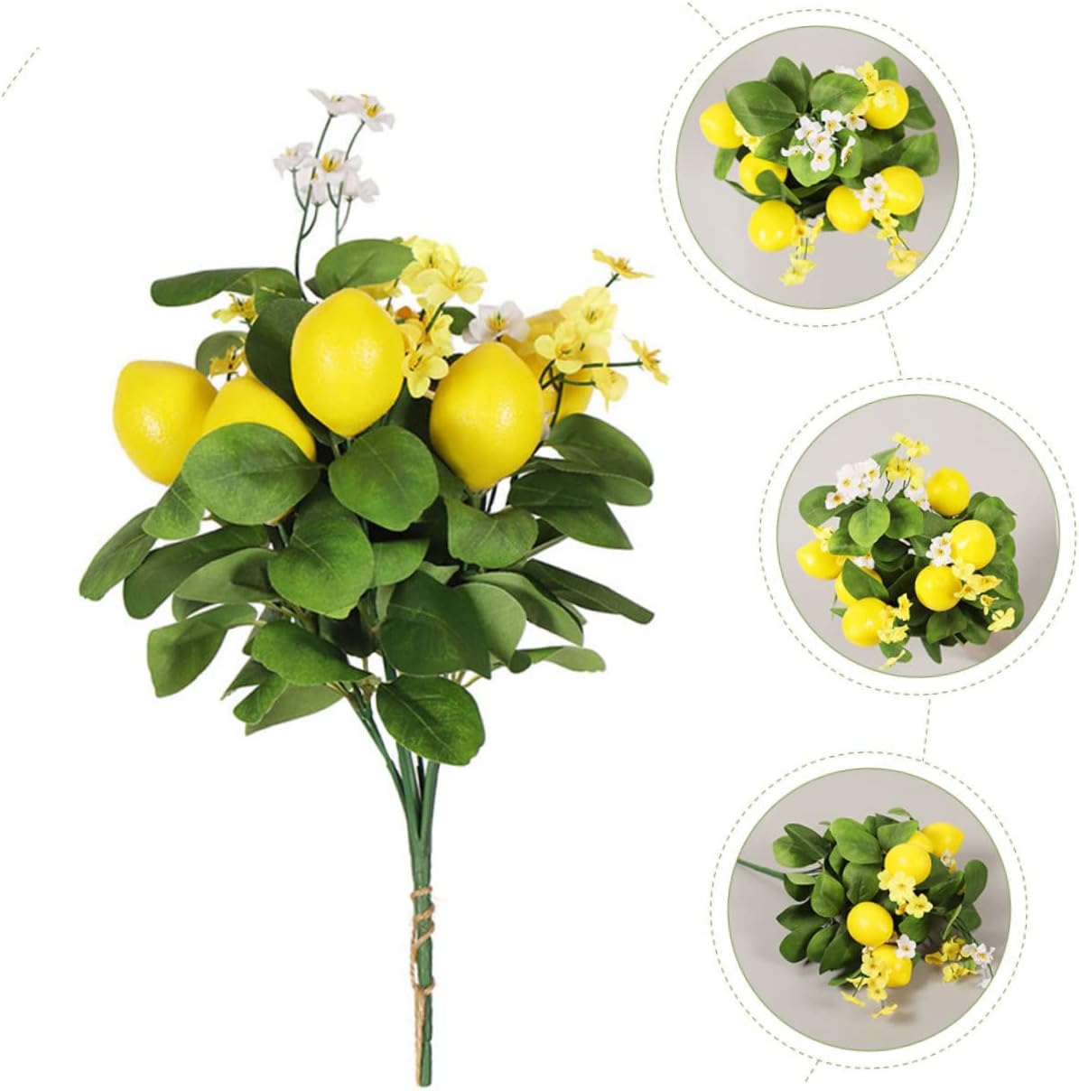 IMIKEYA 5pcs Artificial Lemon Floral Bouquet Simulated Lemon Branch Flowers for Home Decor DIY Arrangements Party Centerpieces and Photo Props Bright and Decoration
