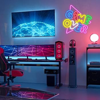 Neonlichtbord, game-lichtreclame, neonbord, neonbord, neonbord, voor