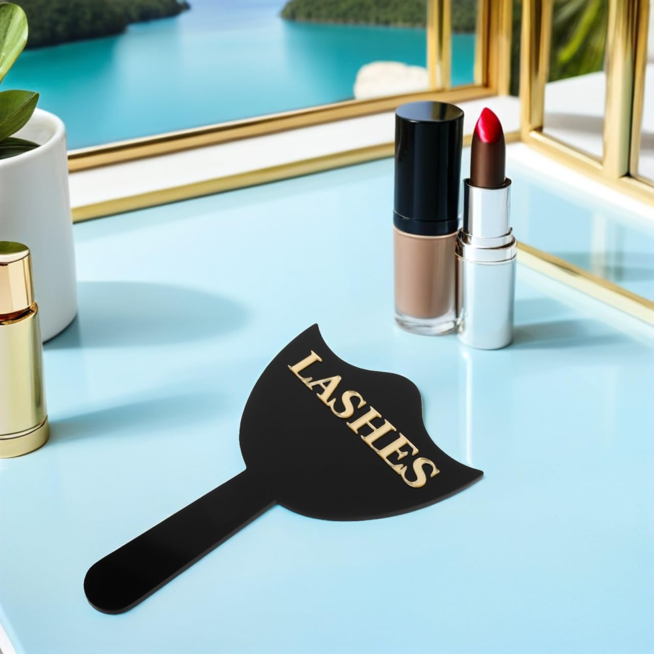 Gatuida Miroir à Cils pour Extensions de Cils, Miroir portatif en Acrylique, Compact et idéal pour Les Voyages et la Coiffure.