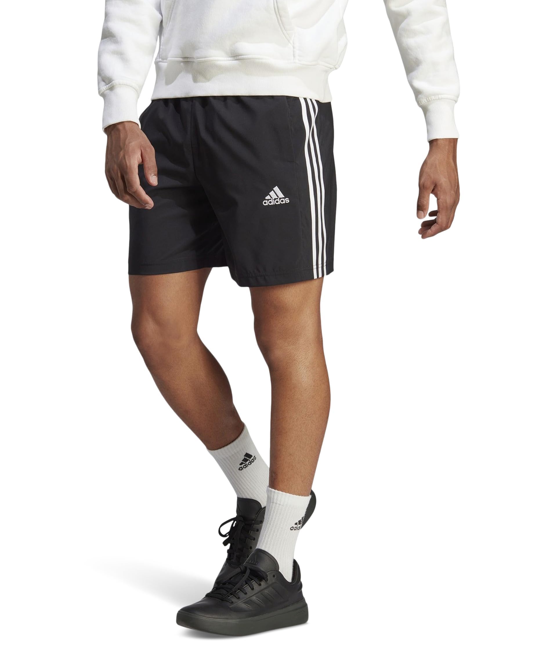 adidas Men's AEROREADY Essentials Chelsea 3-Stripes Shorts, Black/White,  Small at Amazon Men's Clothing store