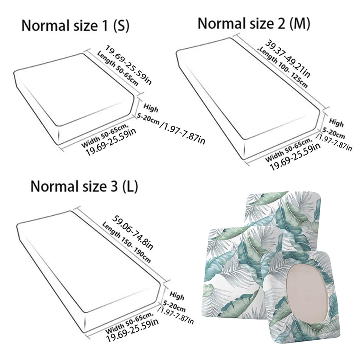 Copriseduta per Divano Elasticizzato Tinta Unita, Federa per Cuscini da Esterno di Ricambio, Antiscivolo, Beige 125x65x20cm