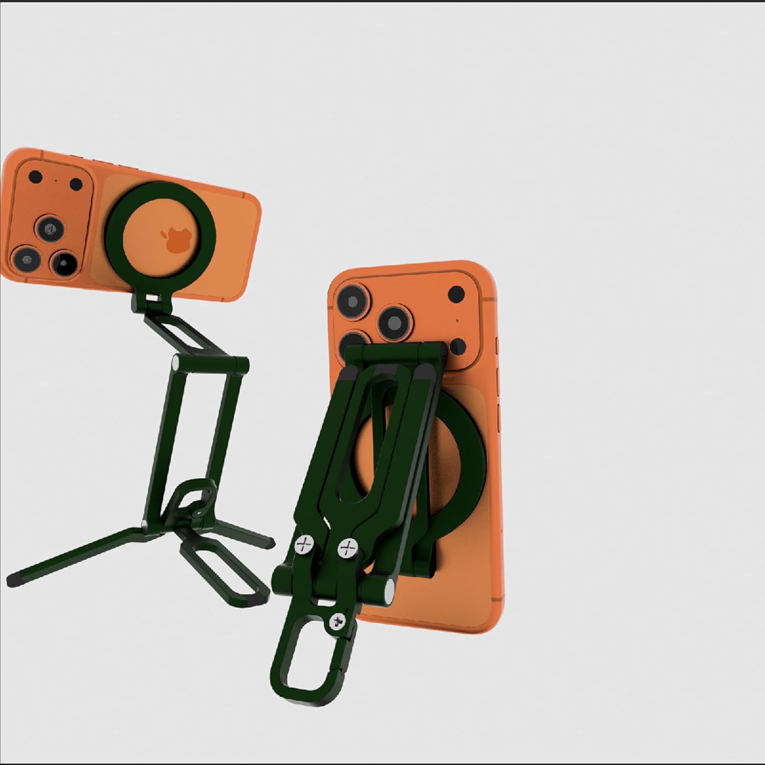 Magnetic Phone Tripod, Compatible with MagSafe, Portable Aluminum Alloy Magnetic Phone Stand with Comfort Grip for iPhone 17/16/15/14/13/12 Series, Fits Desktop, Gym, Travel & Selfie (Black & Green)