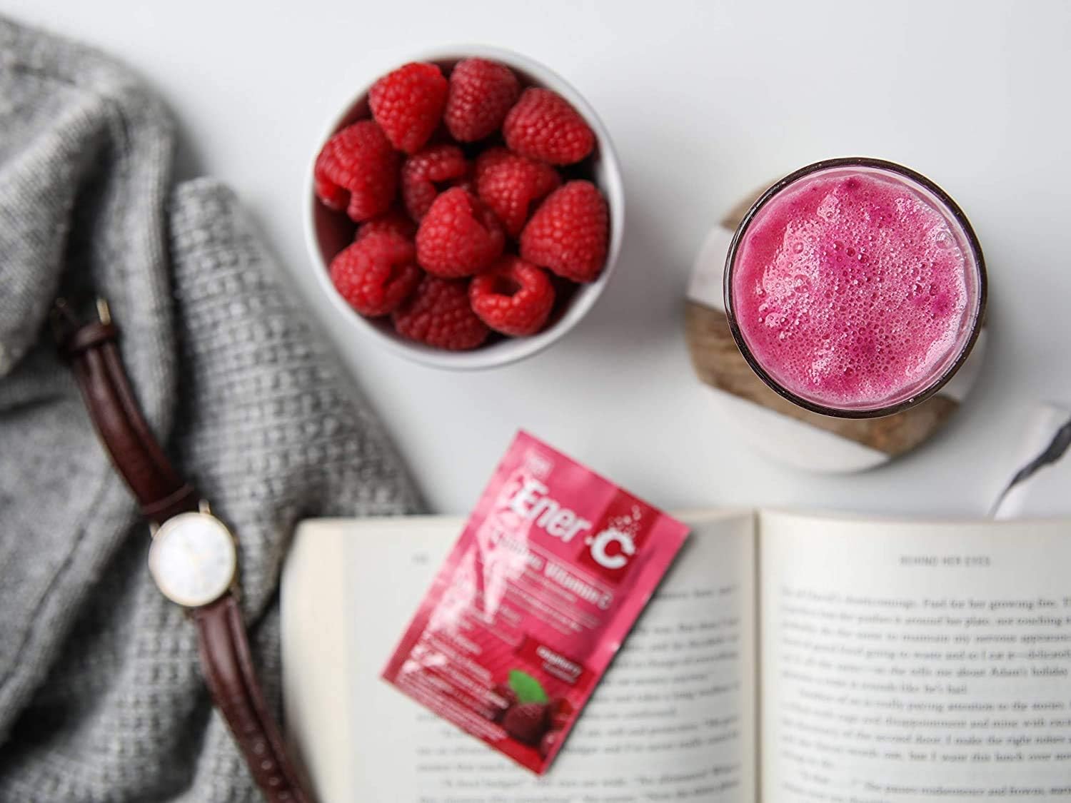 Ener-C Raspberry Multivitamin Drink Mix, 1000mg Vitamin C, Non-GMO, Vegan, Real Fruit Juice Powders, Natural Immunity Support, Electrolytes, Gluten Free, 30 Count (Pack of 2) Raspberry 30 Count (Pack of 2)